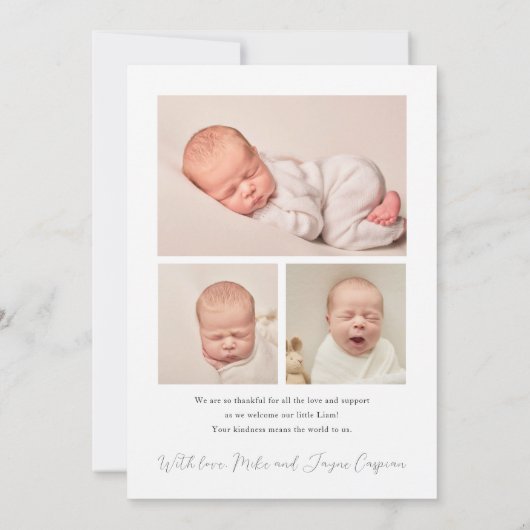 Carte faire-part de naissance (Dos)