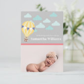 Carte Faire-part de naissance à ballon à air chaud (Debout devant)