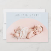 Carte Faire-part de naissance à cadre Arc Bleu (Devant)