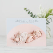 Carte Faire-part de naissance à cadre Arc Bleu (Debout devant)