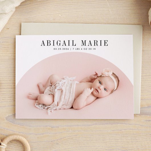 Carte Faire-part de naissance à cadre Arche blanch