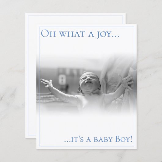 Carte faire-part de naissance avec bébé (Devant / Derrière)