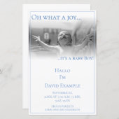 Carte faire-part de naissance avec bébé (Devant / Derrière)