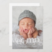 Carte Faire-part de naissance bébé de bienvenue mo (Devant / Derrière)