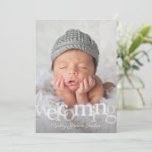 Carte Faire-part de naissance bébé de bienvenue mo (Debout devant)