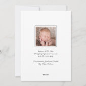 Carte Faire-part de naissance bébé de bienvenue mo (Dos)