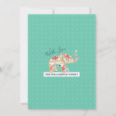 Carte Faire-part de naissance bébé - Eléphant déco (Dos)