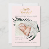 Carte Faire-part de naissance bébé | Feuille de pa (Devant)