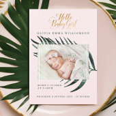 Carte Faire-part de naissance bébé | Feuille de pa