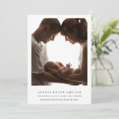 Carte Faire-part de naissance bébé minimaliste pho (Debout devant)