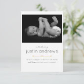 Carte Faire-part de naissance bébé moderne (Debout devant)