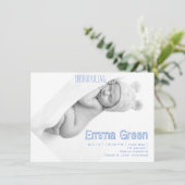 Carte Faire-part de naissance bébé photo nouveau-n (Debout devant)