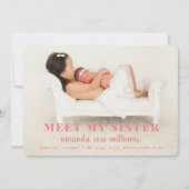 Carte Faire-part de naissance de la soeur bébé_Pea (Devant)