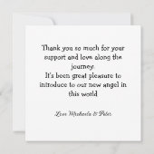 Carte faire-part de naissance de montage minimale (Dos)