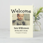 Carte faire-part de naissance de montage minimale (Debout devant)