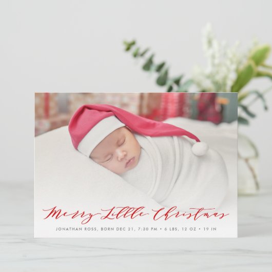 carte faire-part de naissance de noël (Debout devant)