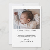 Carte Faire-part de naissance de statistiques pour (Dos)