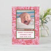 Carte Faire-part de naissance de Toile Rouge (Debout devant)
