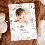 Carte Faire-part de naissance fille | FLEUR SAUVAG<br><div class="desc">Carte de faire-part de naissance Whimsical avec l'aquarelle illustrant les fleurs sauvages de l'arrière - plan. Vous pouvez ajouter 2 photos avec le nom du bébé et les statistiques de naissance.</div>