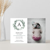 Carte Faire-part de naissance fille Monogramme Wre