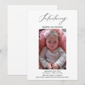 Carte Faire-part de naissance fille photo (Devant / Derrière)