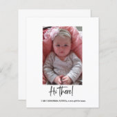 Carte Faire-part de naissance fille photo budget (Devant / Derrière)