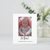 Carte Faire-part de naissance fille photo budget (Debout devant)