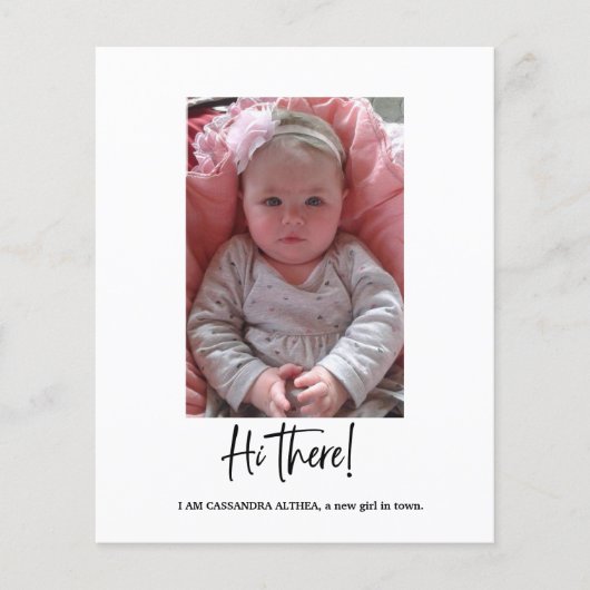 Carte Faire-part de naissance fille photo budget (Devant)