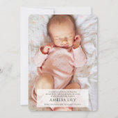 Carte Faire-part de naissance fille rose bébé (Devant)