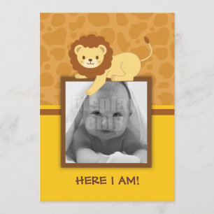 Carte Faire-part de naissance Lion