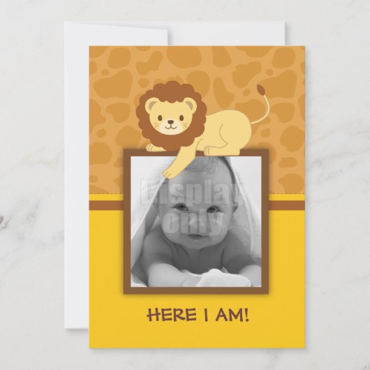 Carte Faire-part de naissance Lion (Devant)
