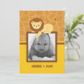 Carte Faire-part de naissance Lion (Debout devant)