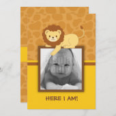 Carte Faire-part de naissance Lion (Devant / Derrière)