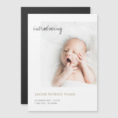 Carte Faire-part de naissance magnétique avec phot (Devant / Derrière)