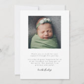 Carte Faire-part de naissance Merci (Dos)