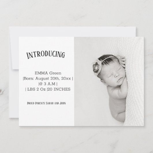 Carte Faire-part de naissance Merci photo bébé (Devant)