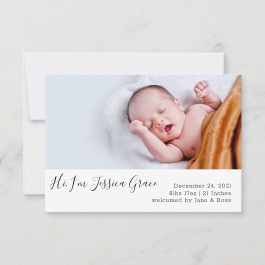 Carte Faire-part de naissance moderne (Devant)