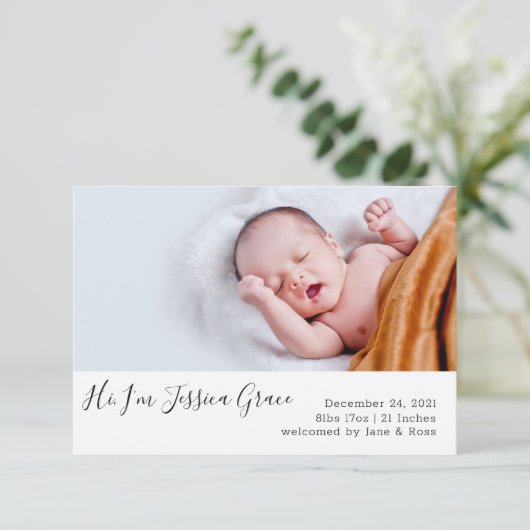 Carte Faire-part de naissance moderne (Debout devant)