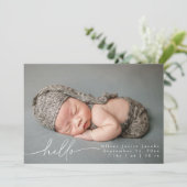 Carte Faire-part de naissance moderne photo bébé (Debout devant)