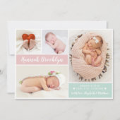 Carte Faire-part de naissance multi-photo moderne (Devant)