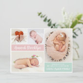 Carte Faire-part de naissance multi-photo moderne (Debout devant)