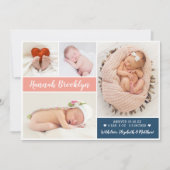 Carte Faire-part de naissance multi-photo moderne (Devant)