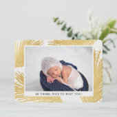 Carte Faire-part de naissance neutre Tropical Gold (Debout devant)