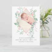 Carte Faire-part de naissance Pastel Blush Greener (Debout devant)
