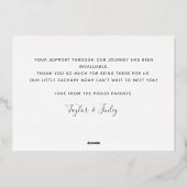 Carte Faire-part de naissance personnalisée Merci (Verso)