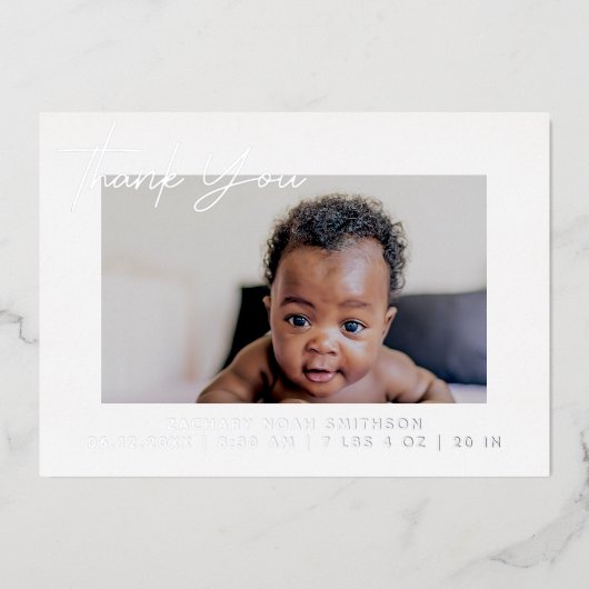 Carte Faire-part de naissance personnalisée Merci (Recto)