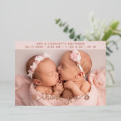 Carte Faire-part de naissance personnalisée Merci (Debout devant)