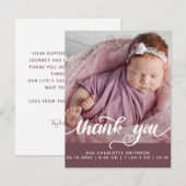 Carte Faire-part de naissance personnalisée Merci (Devant / Derrière)