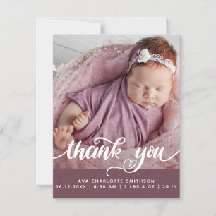 Carte Faire-part de naissance personnalisée Merci