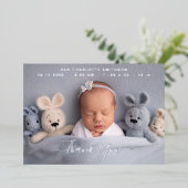 Carte Faire-part de naissance personnalisée Merci (Debout devant)